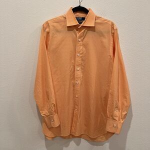 Ralph Lauren Men's Shirt Light Orange Button Down Long Sleeve Size 16-33